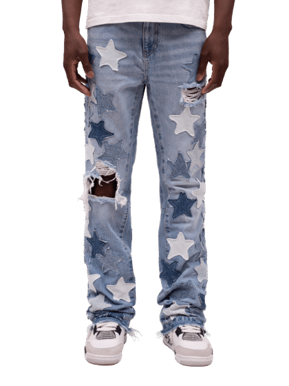 REPUTATION STUDIOS STAR FLARE JEANS BLUE