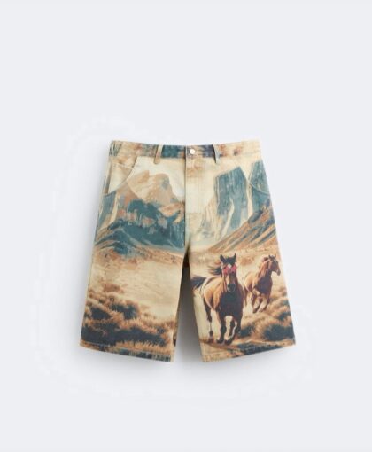 ZARA BAGGY BERMUDA SHORT WITH PRINT