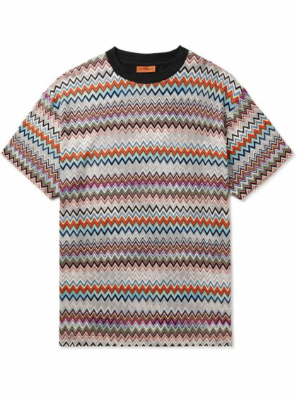 MISSONI STRIPPED COTTON BLEND T-SHIRT