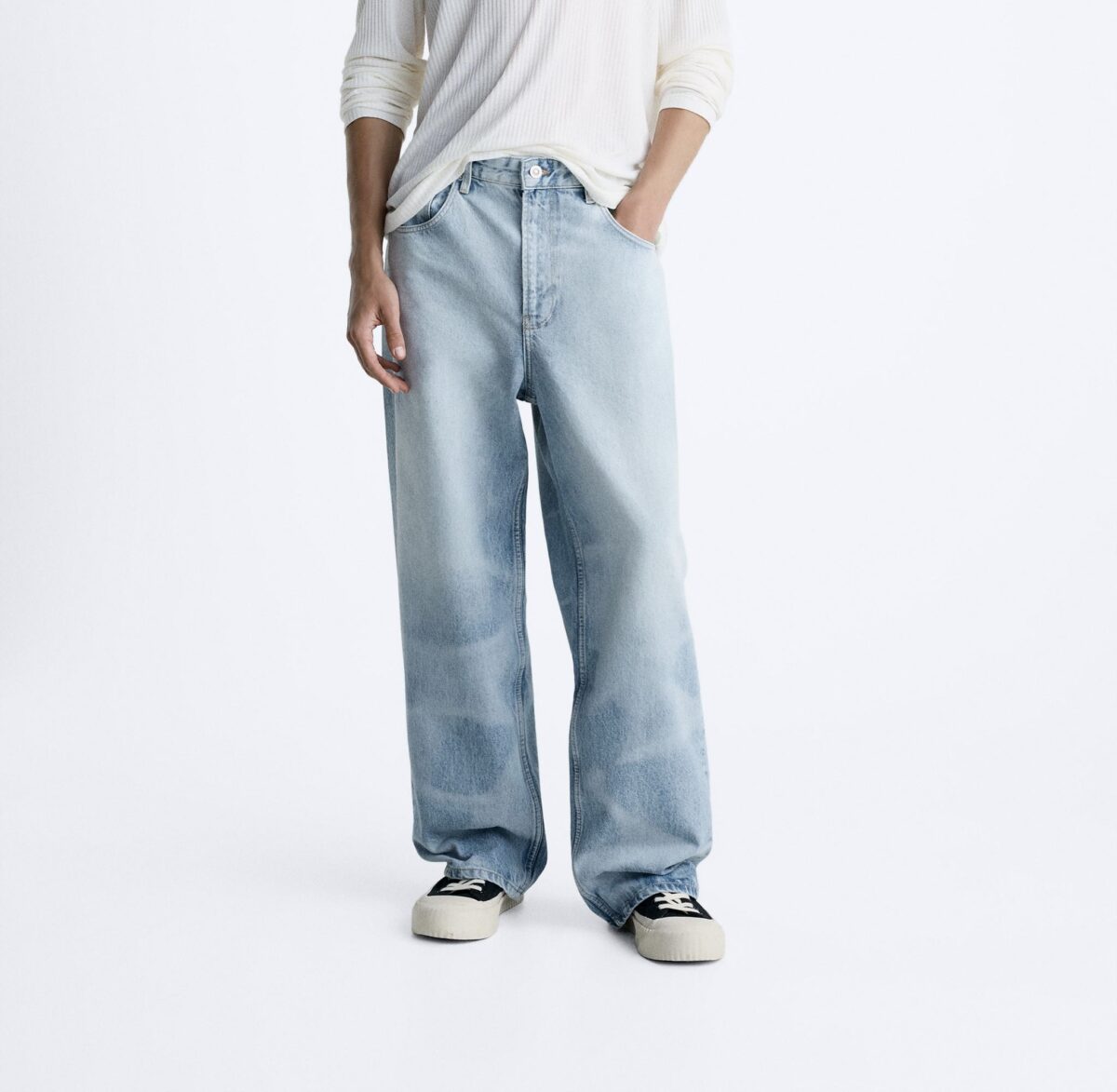 ZARA BLUE WASH BAGGY JEANS - Image 2