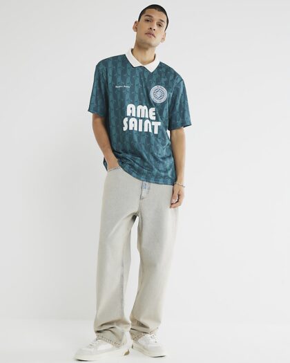 RIVER ISLAND RETRO JERSEY MESH