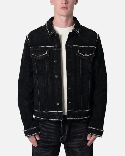 MNML BLACK VELOUR STUDED JACKET