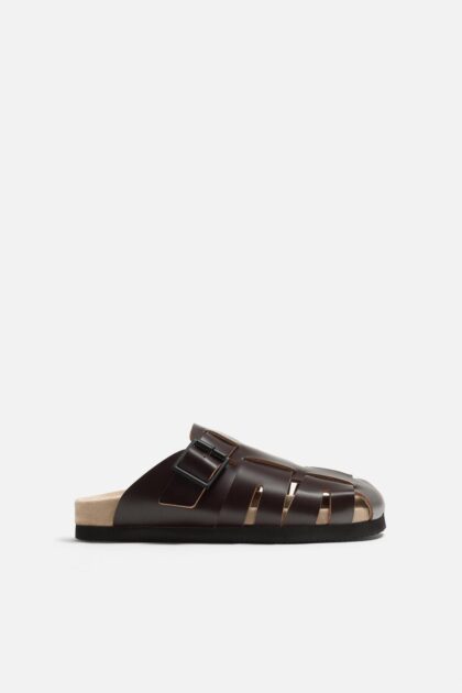 ZARA BROWN LEATHER SANDAL