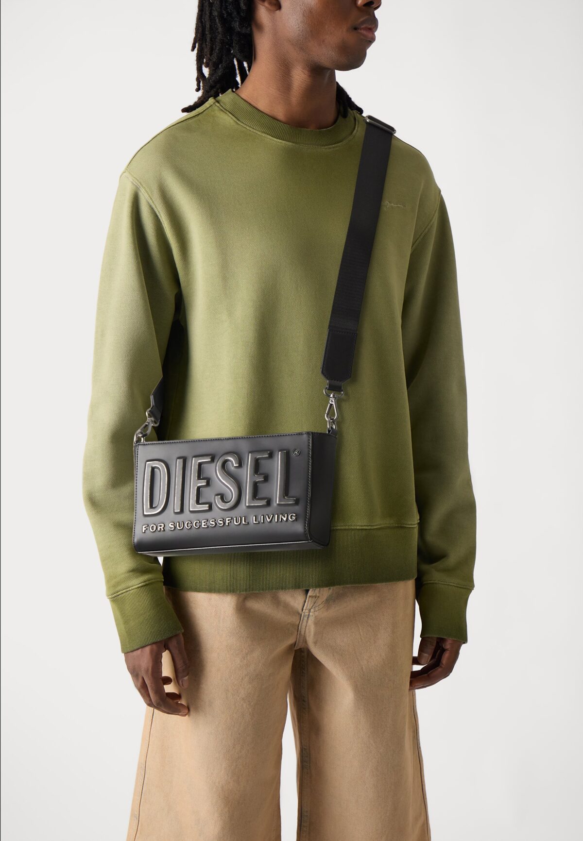 DIESEL EMBOSSED MONOGRAM CROSSBODY BAG