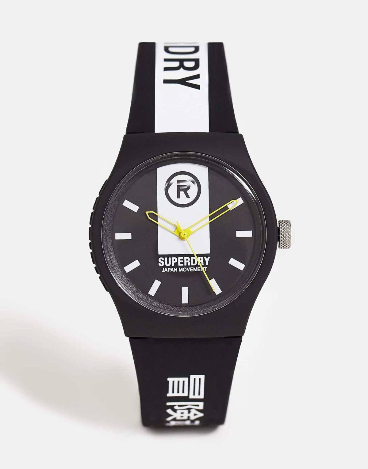 SUPER-DRY BLACK SILICONE STRAP WATCH