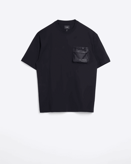 UTILITY BLACK LEATHER POCKET T-SHIRT