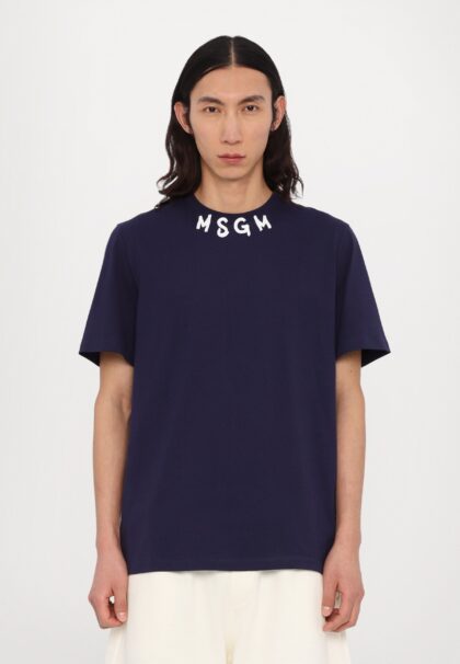 MSGM T-SHIRT IN NAVY BLUE