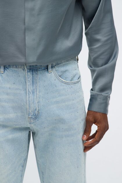 RHRINESTONE JEANS IN BLUE