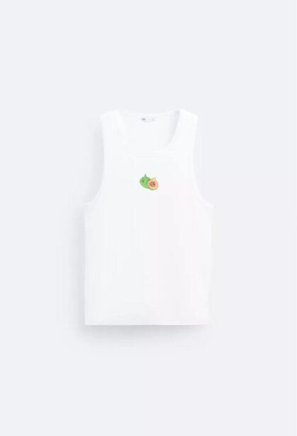 WHITE EMBROIDERED TANK TOP