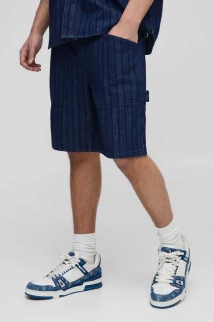 RELAXED STRIPPED JORTS