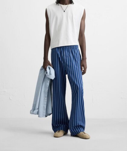 RELAXED FIT STRIPE TROUSER